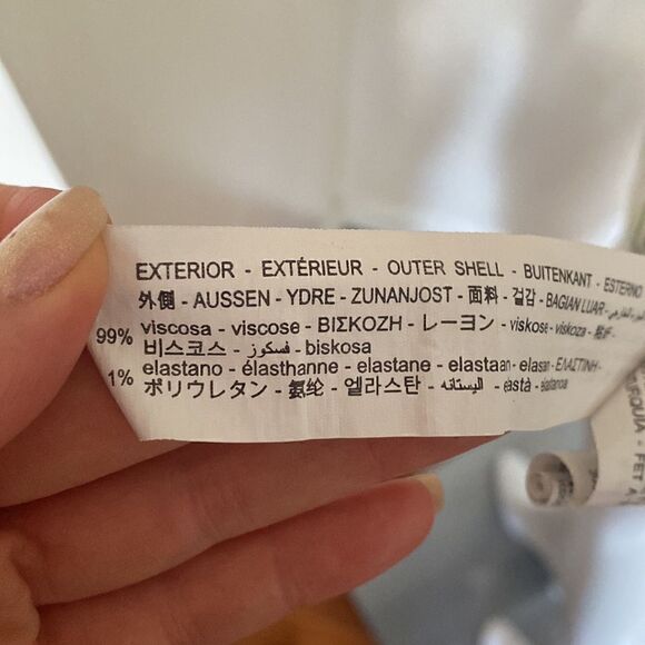 Zara Ivory Yellow Blue Floral Smocked Ruffle Printed Satin Mini Dress Size M - Picture 7 of 11